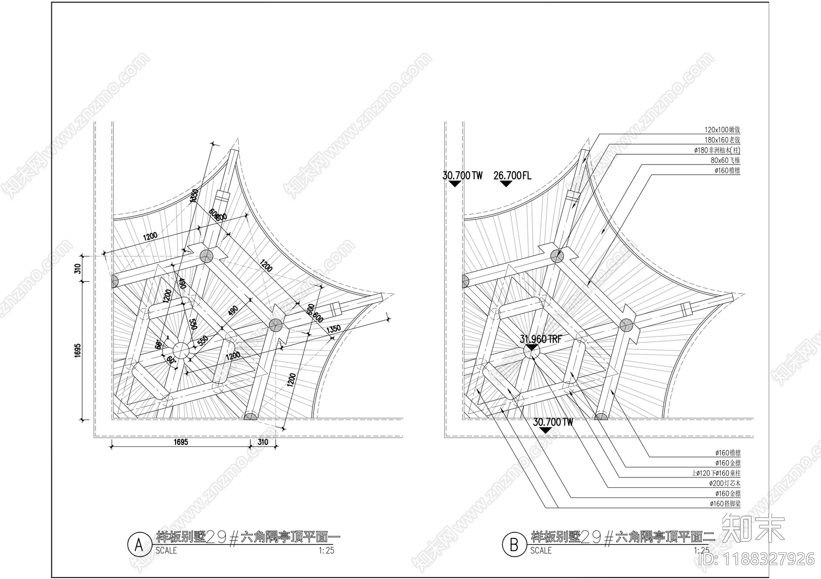 仿古建筑cad施工图下载【ID:1188327926】