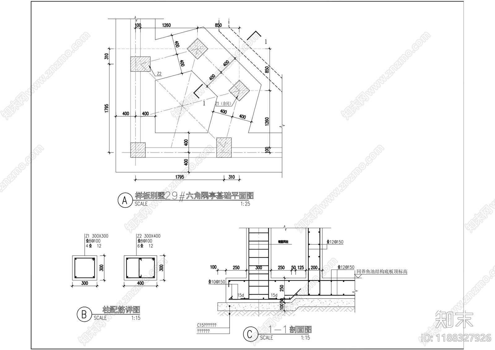 仿古建筑cad施工图下载【ID:1188327926】