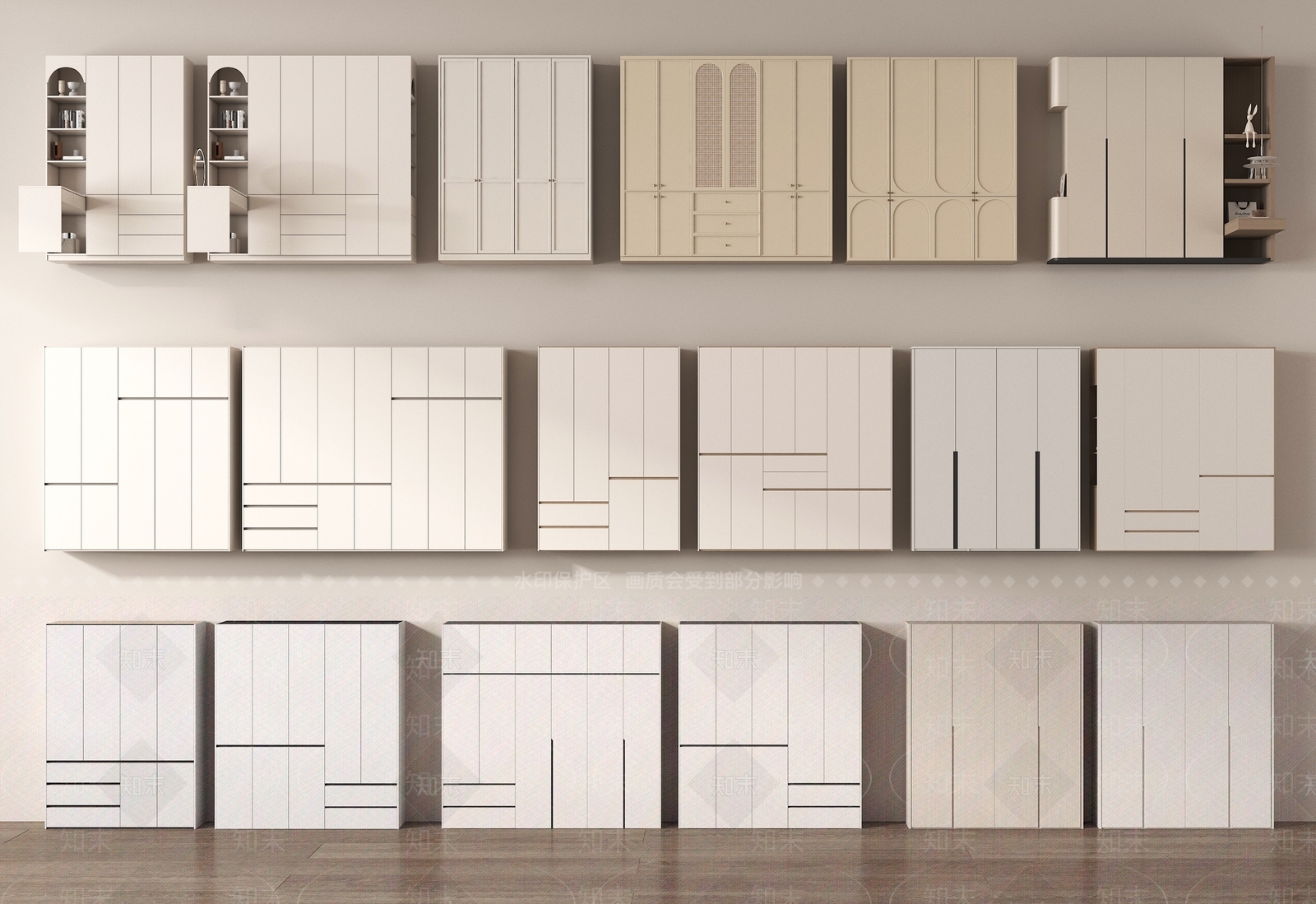 现代衣柜SU模型下载【ID:1188329189】