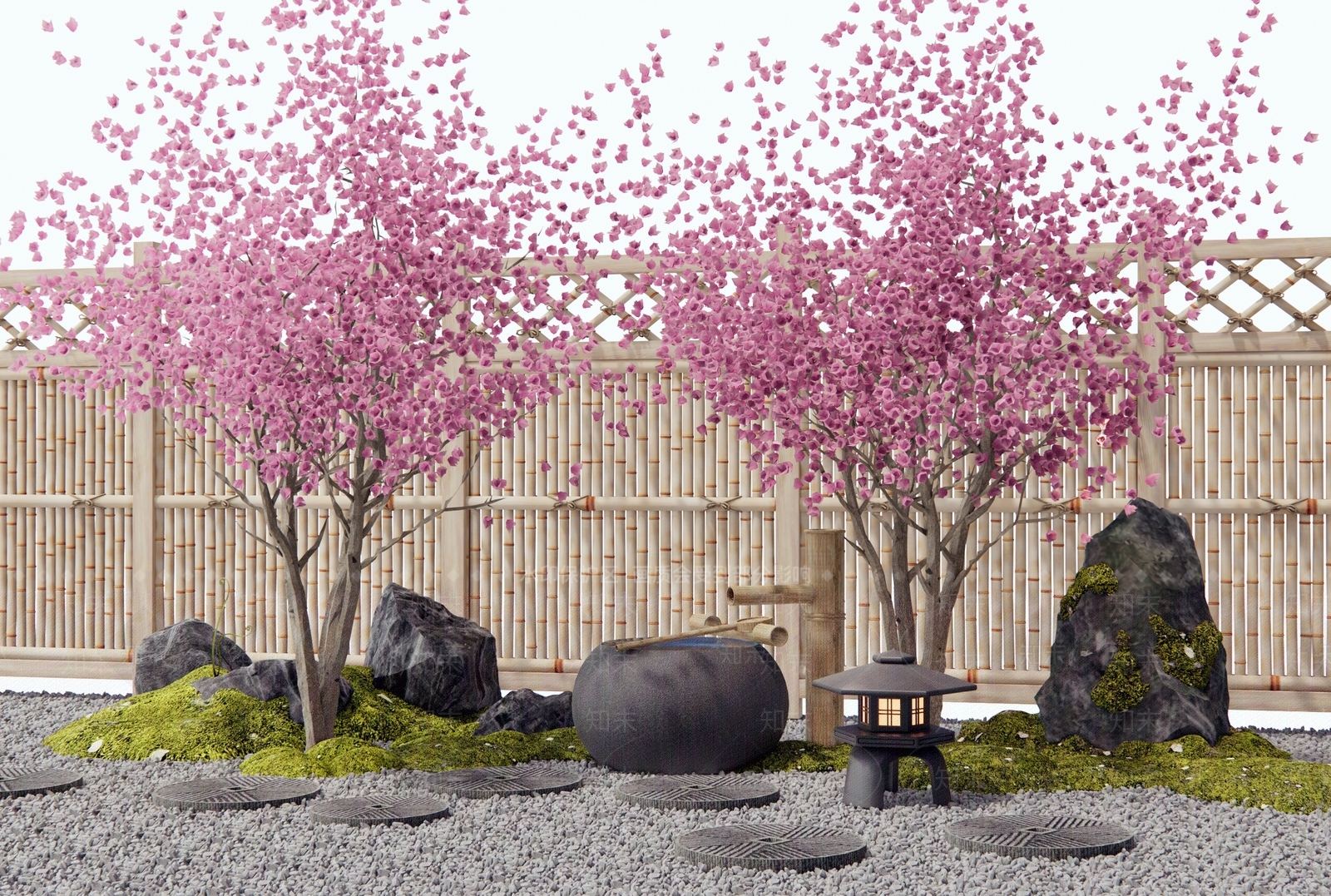 日式禅意庭院3D模型下载【ID:1188329623】