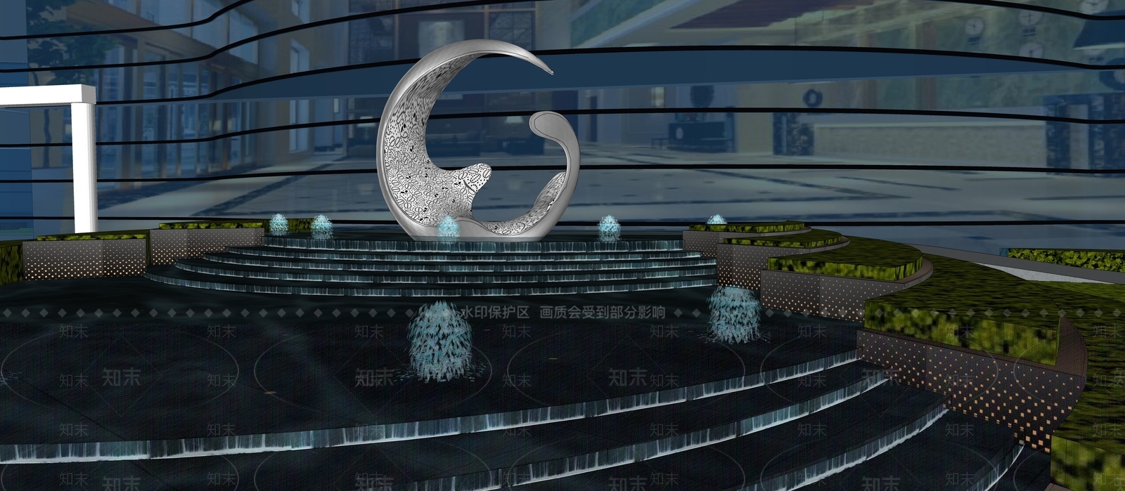 现代轻奢雕塑小品SU模型下载【ID:1188330982】