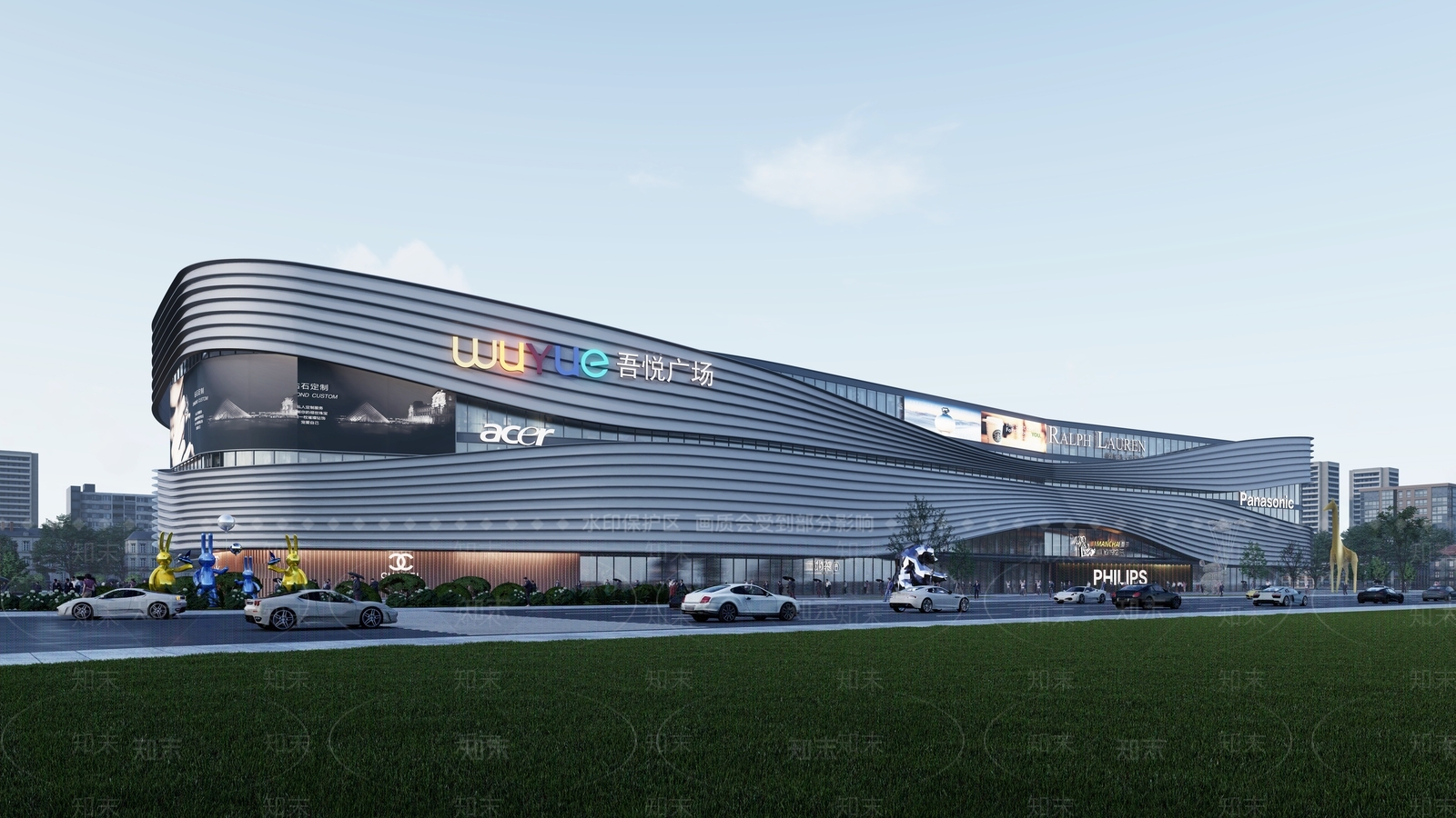 现代商场建筑SU模型下载【ID:1188331700】