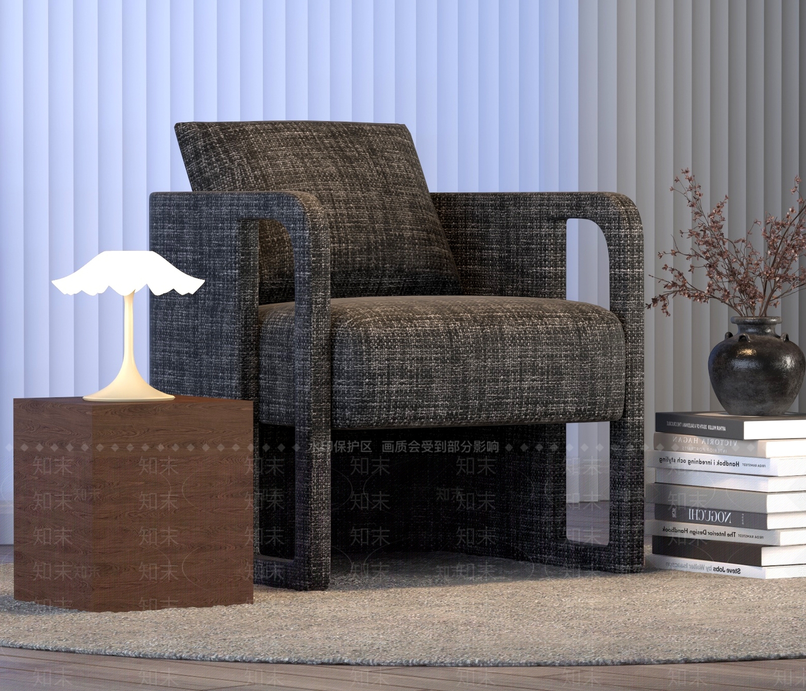 现代新中式台灯3D模型下载【ID:1188337469】