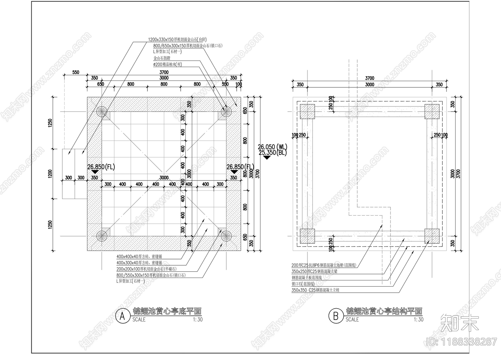 仿古建筑cad施工图下载【ID:1188338287】