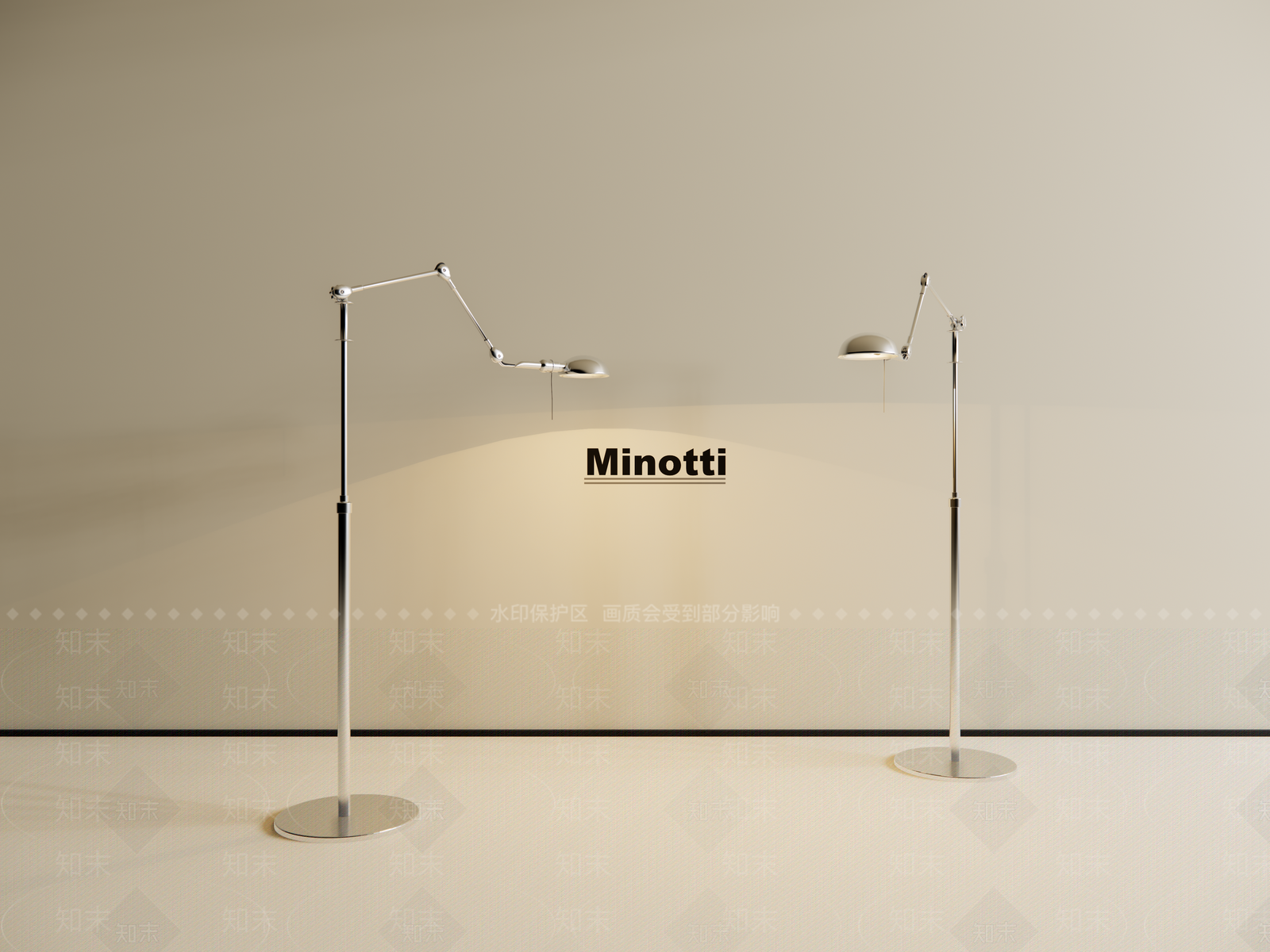 现代工业落地灯SU模型下载【ID:1188338521】