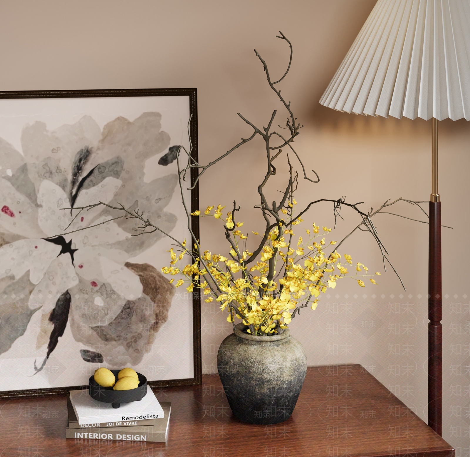 侘寂花艺3D模型下载【ID:1188341057】