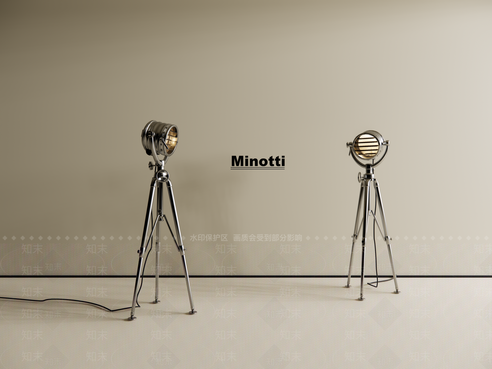 现代工业落地灯3D模型下载【ID:1188341150】