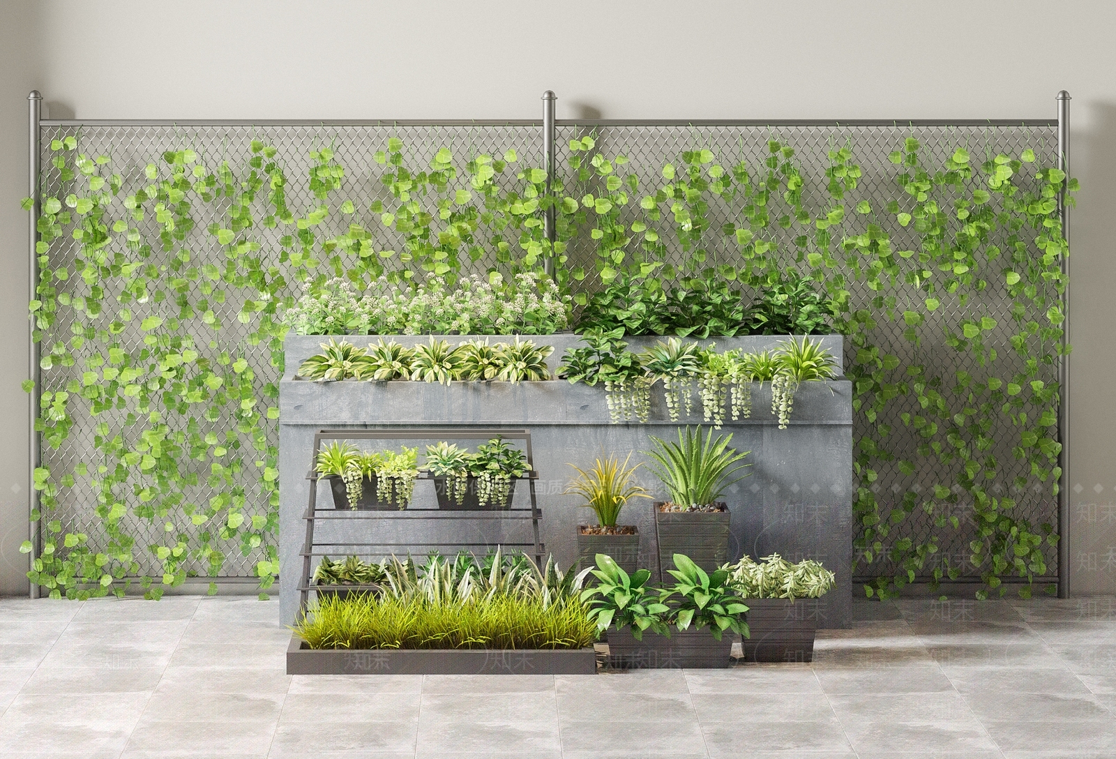 绿植墙3D模型下载【ID:1188347453】
