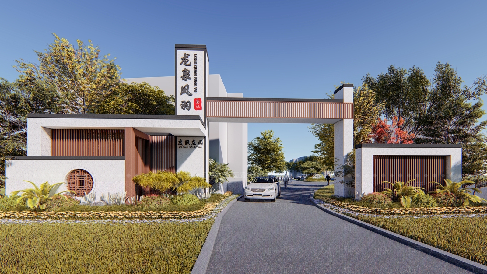 新中式中式入口大门SU模型下载【ID:1188349130】