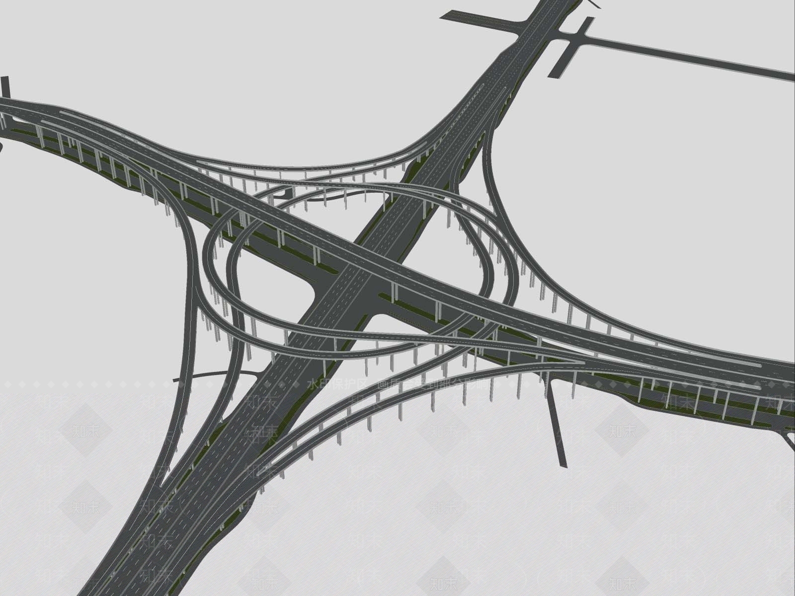 现代景观桥SU模型下载【ID:1188351591】