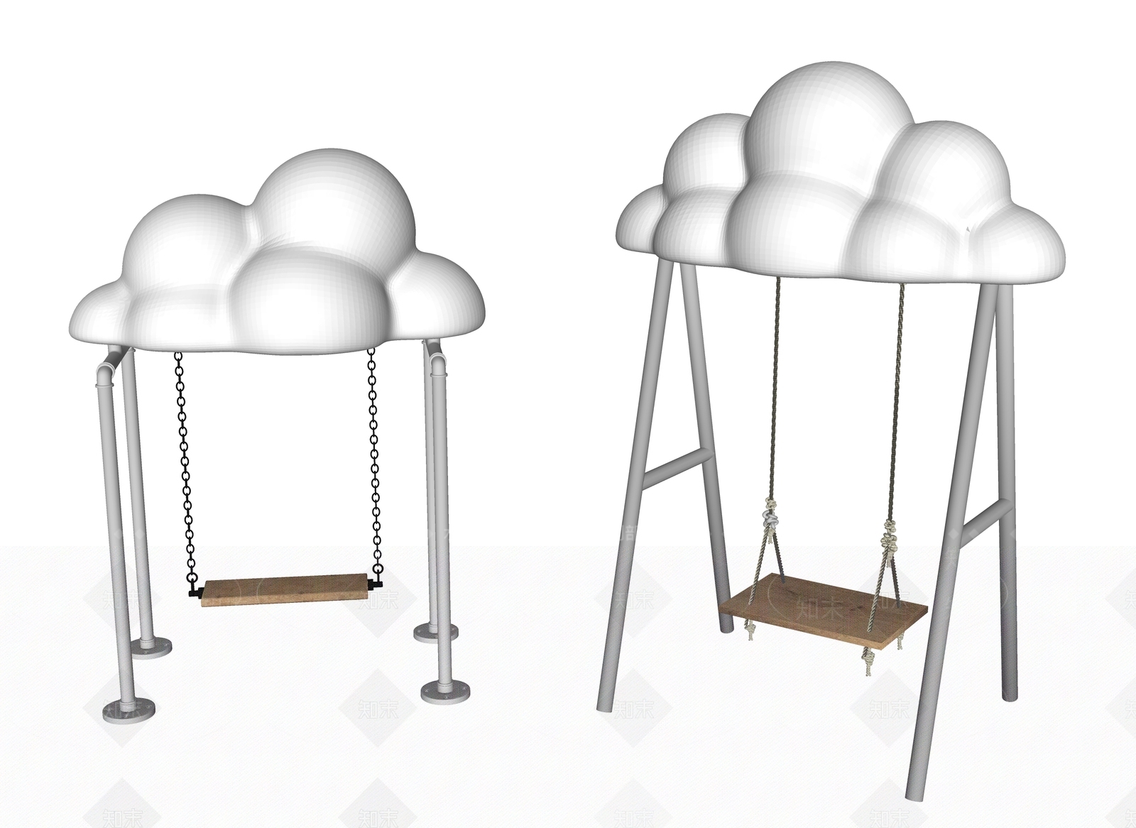 现代简约秋千SU模型下载【ID:1188352063】