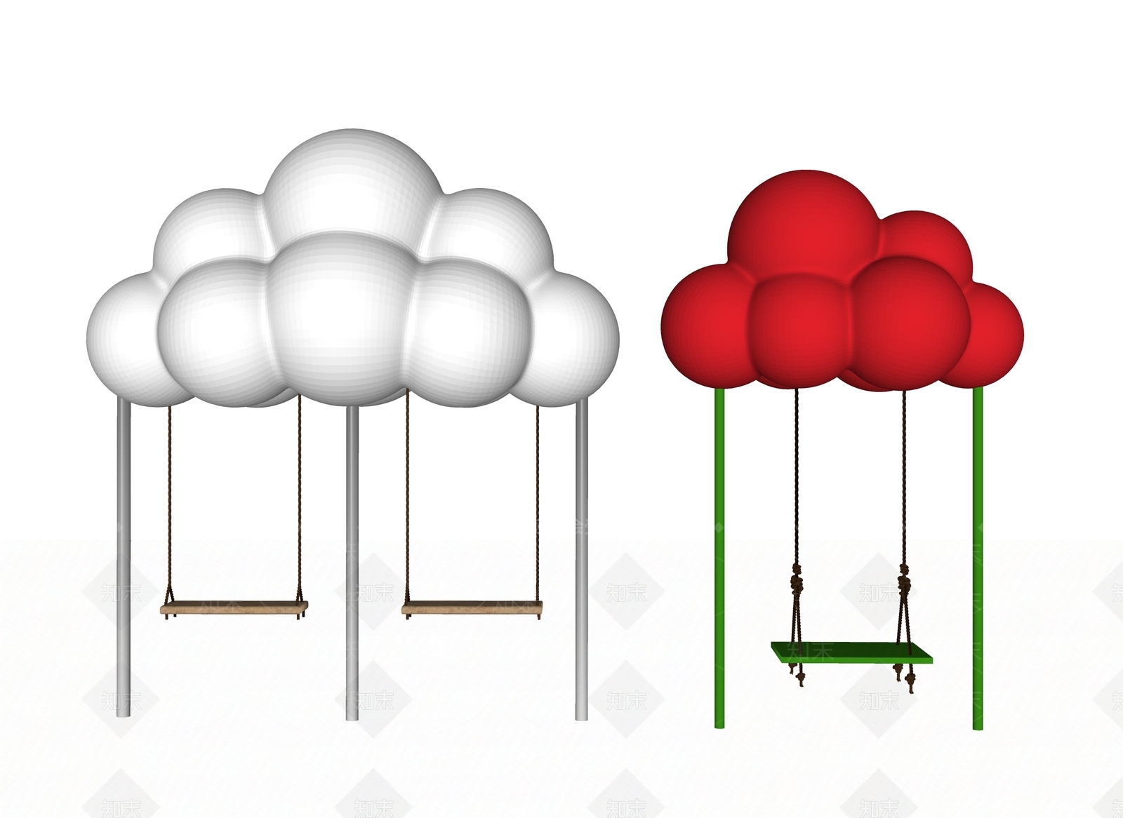 现代简约秋千SU模型下载【ID:1188351997】