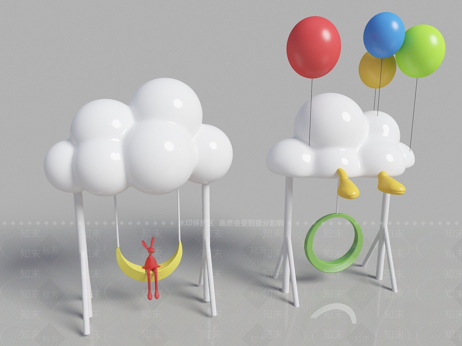 现代简约秋千SU模型下载【ID:1188352125】