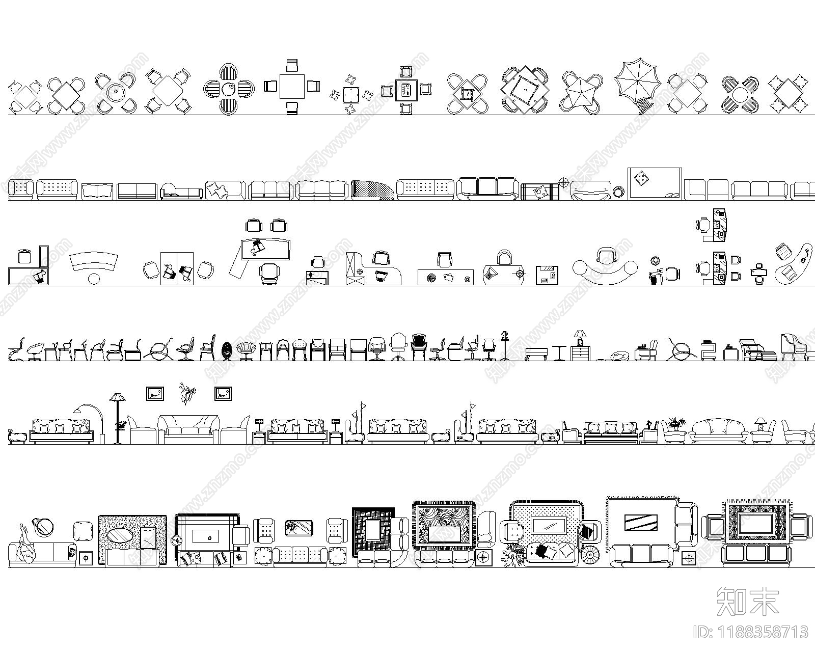 现代家装图库施工图下载【ID:1188358713】
