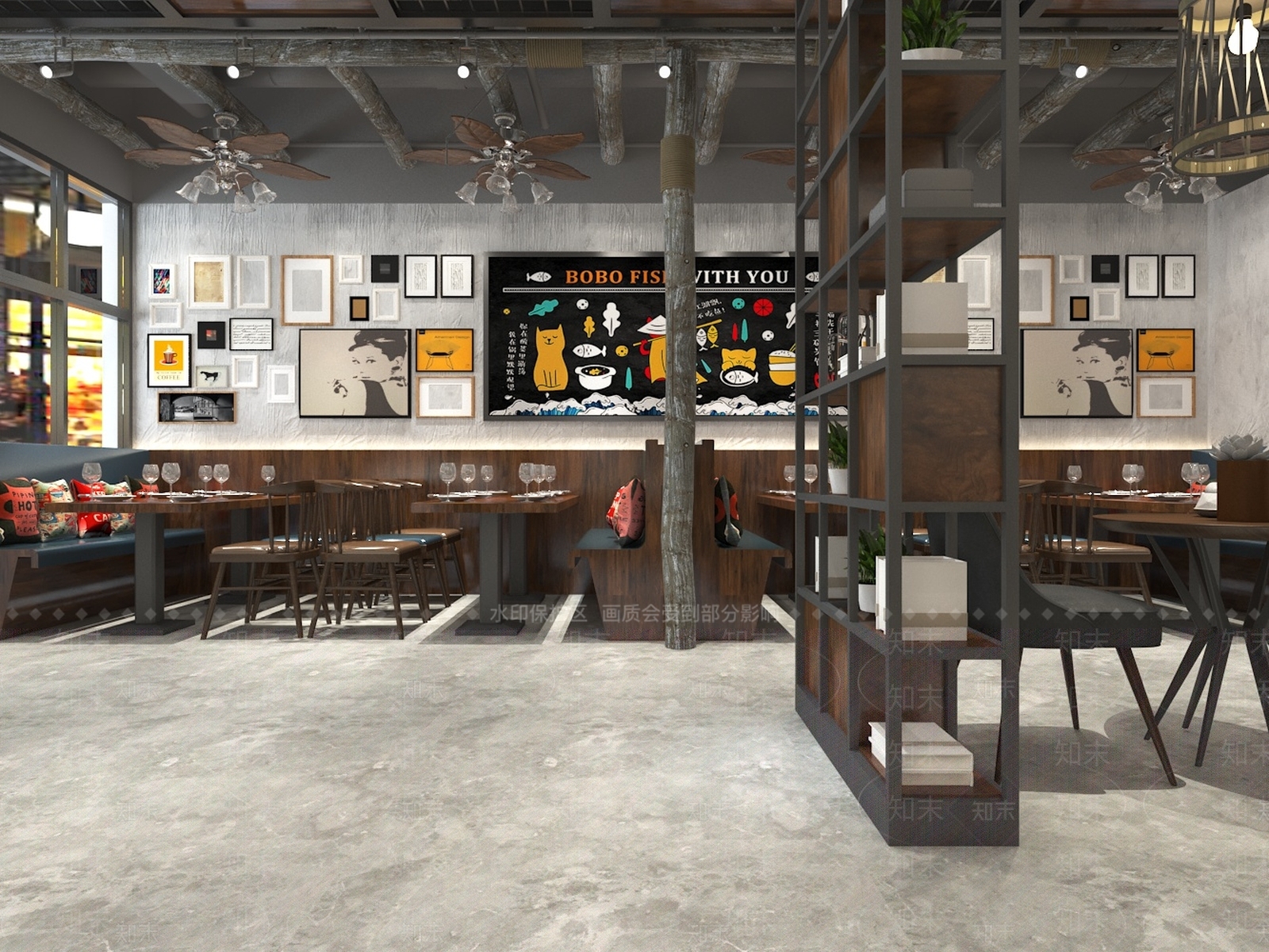 新中式中式中餐厅3D模型下载【ID:1188360824】