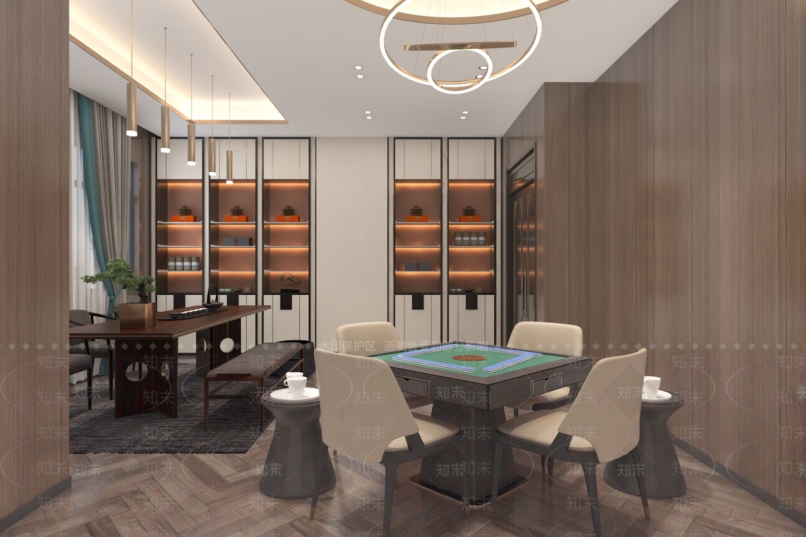 现代新中式包厢3D模型下载【ID:1188364109】