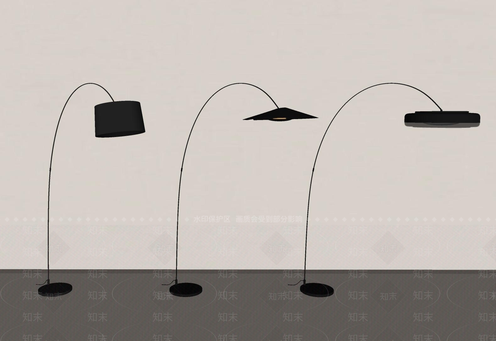 轻奢复古落地灯SU模型下载【ID:1188369279】