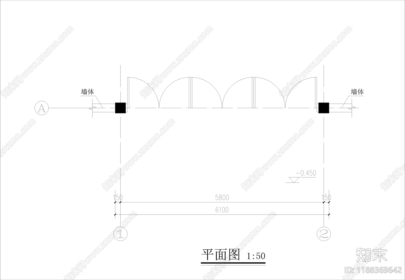 中式门头cad施工图下载【ID:1188369642】