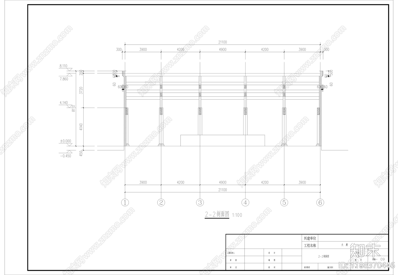 仿古建筑cad施工图下载【ID:1188370446】