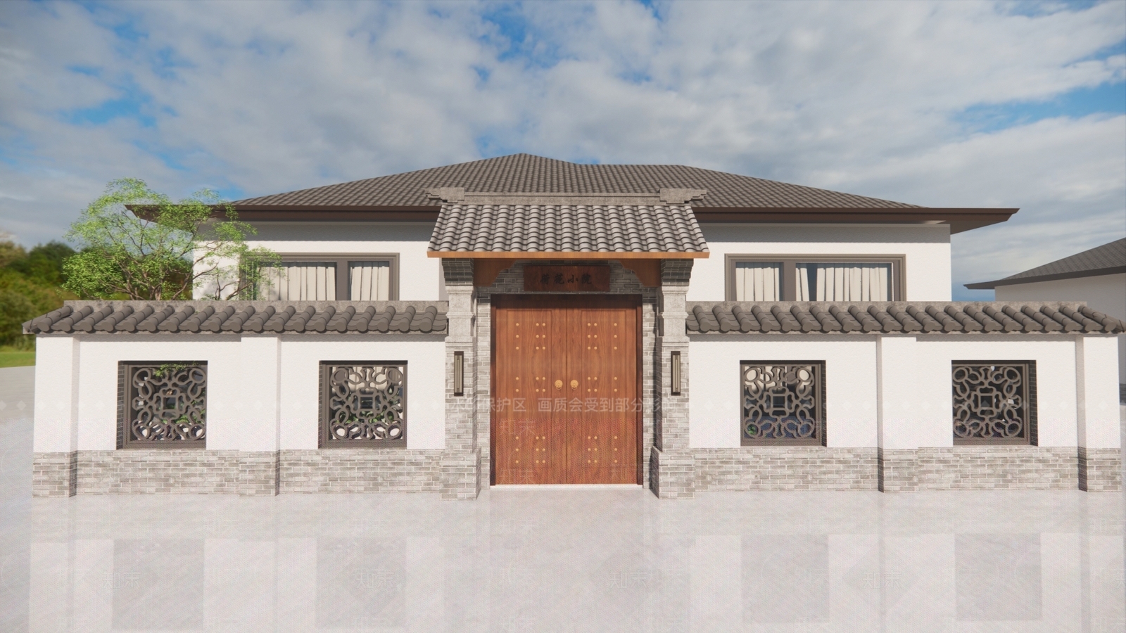 中式新中式乡村民房SU模型下载【ID:1188372377】