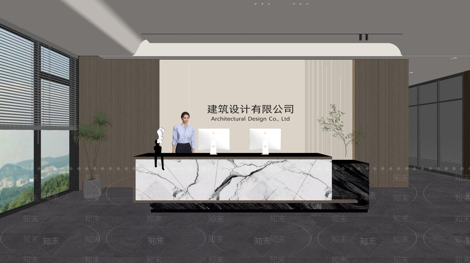现代前台SU模型下载【ID:1188373369】