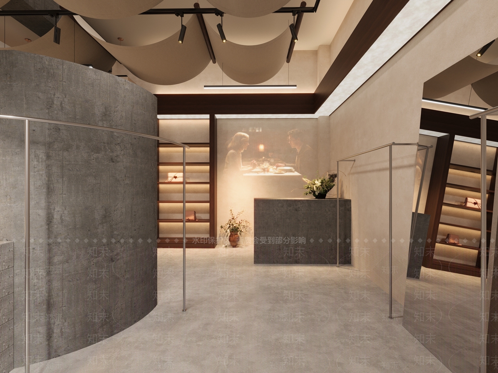 现代工业服装店3D模型下载【ID:1188424955】