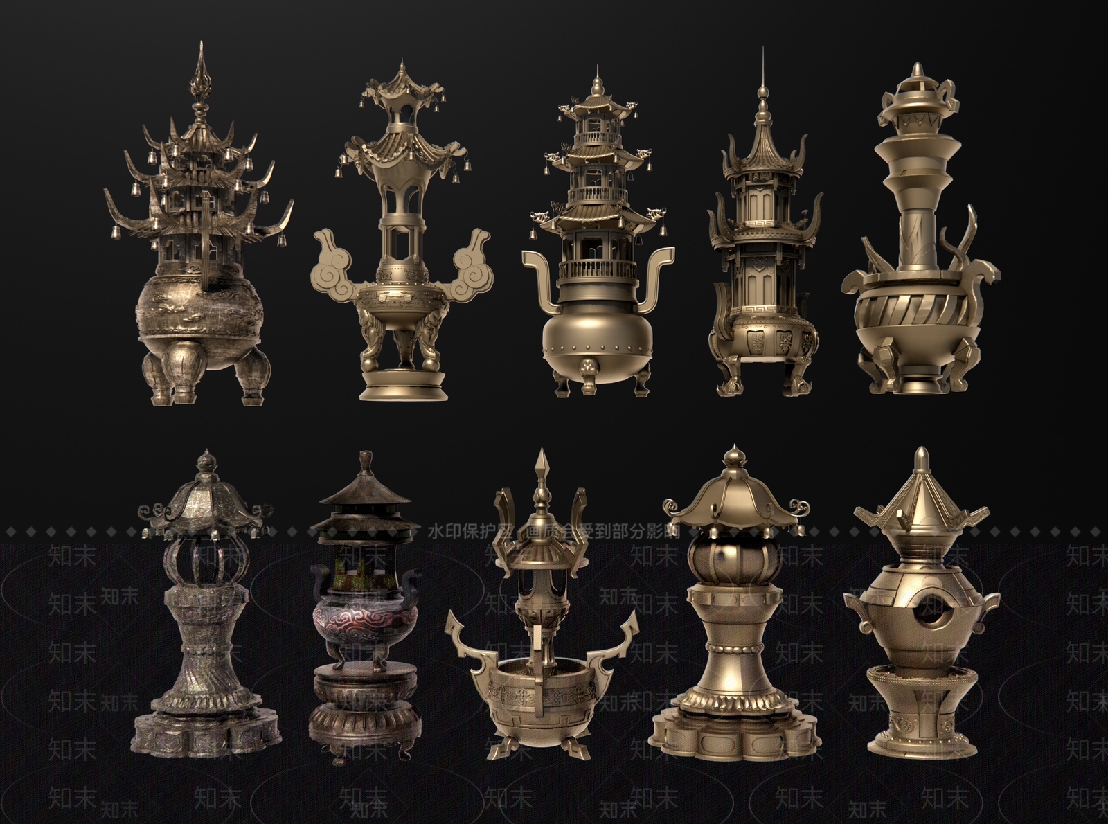 中式香炉SU模型下载【ID:1188375530】