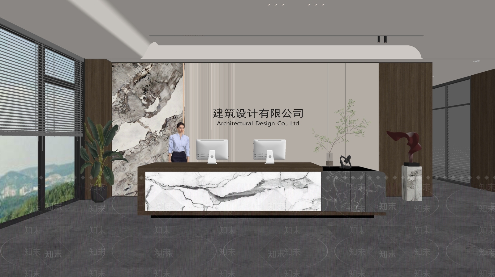 现代前台SU模型下载【ID:1188378849】