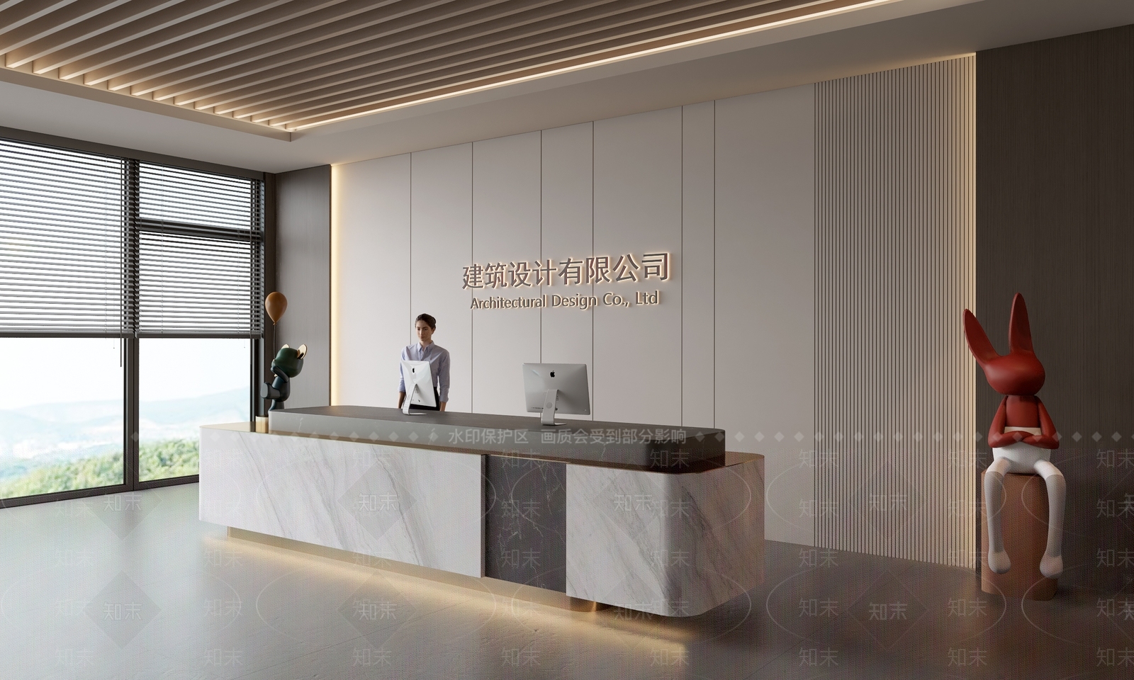 现代前台3D模型下载【ID:1188384829】