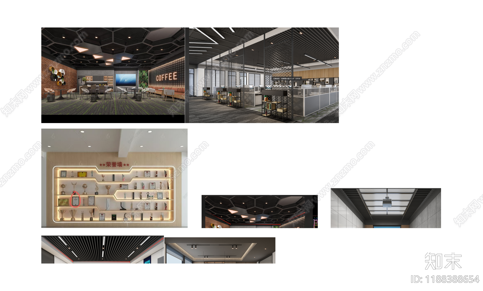 现代整体办公空间cad施工图下载【ID:1188388654】
