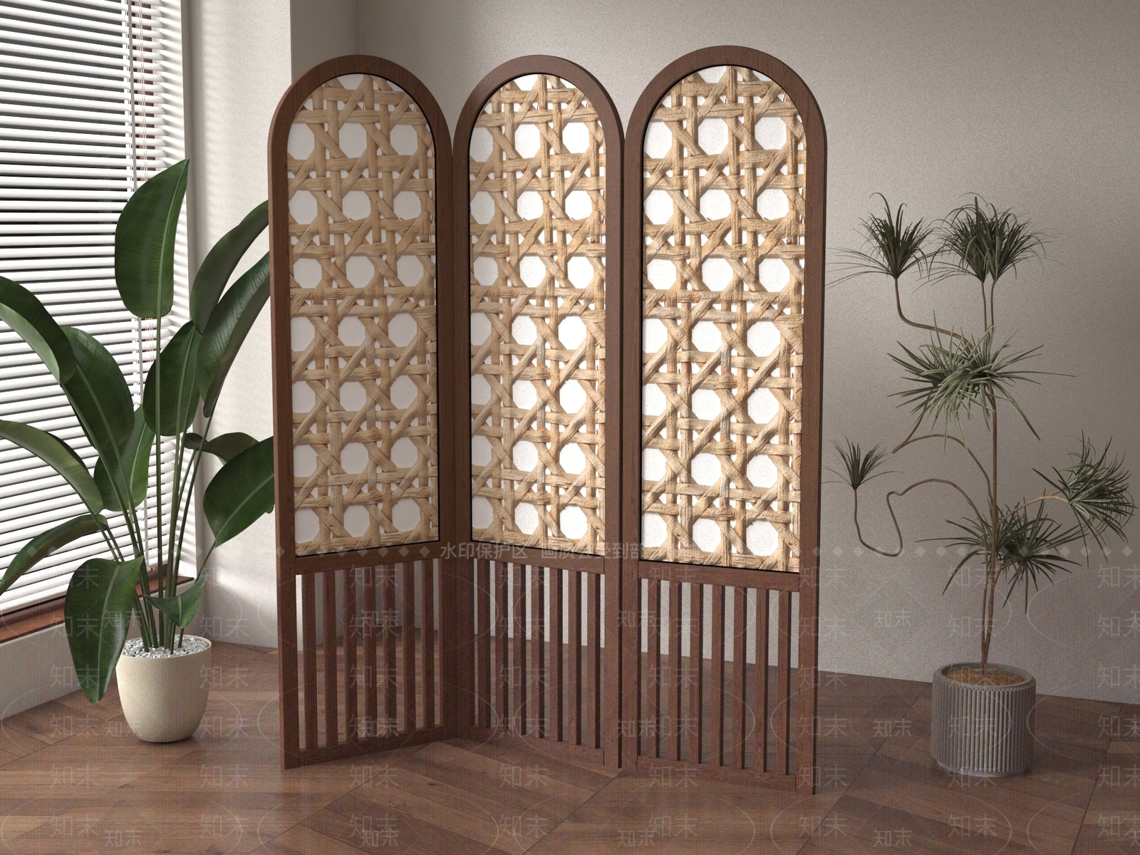 复古中古屏风SU模型下载【ID:1188389262】