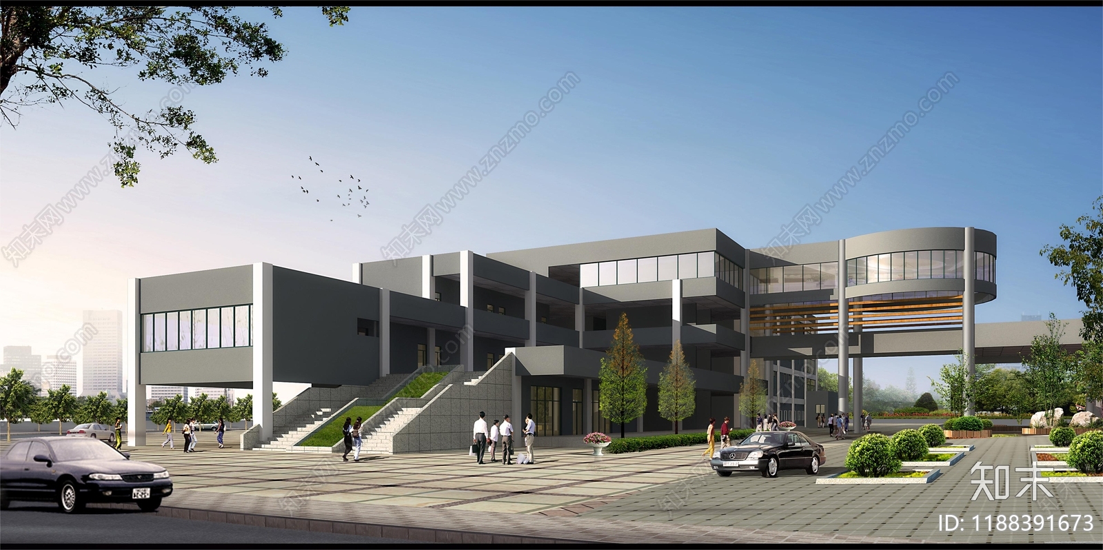 现代学校建筑cad施工图下载【ID:1188391673】
