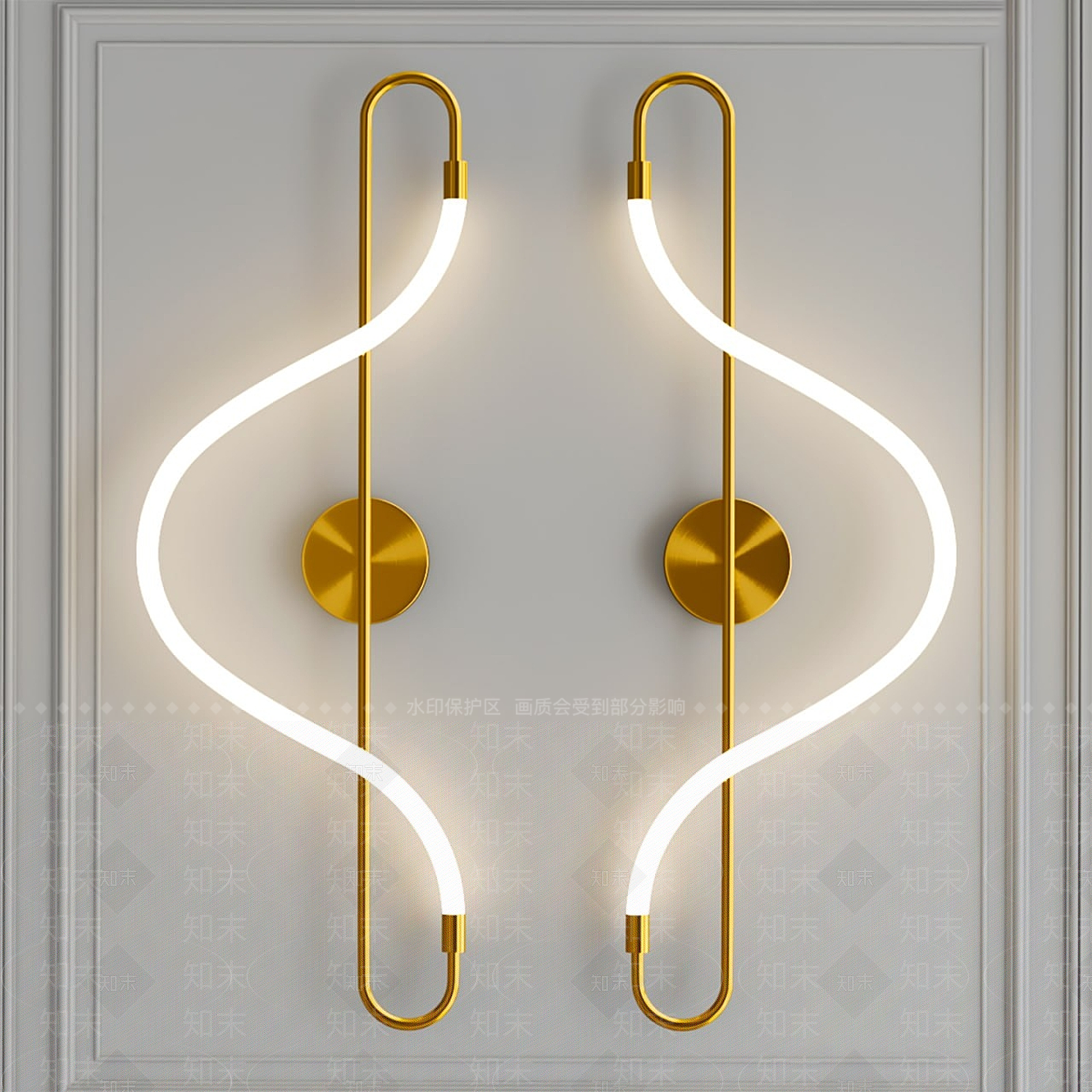 现代轻奢壁灯3D模型下载【ID:1188409995】