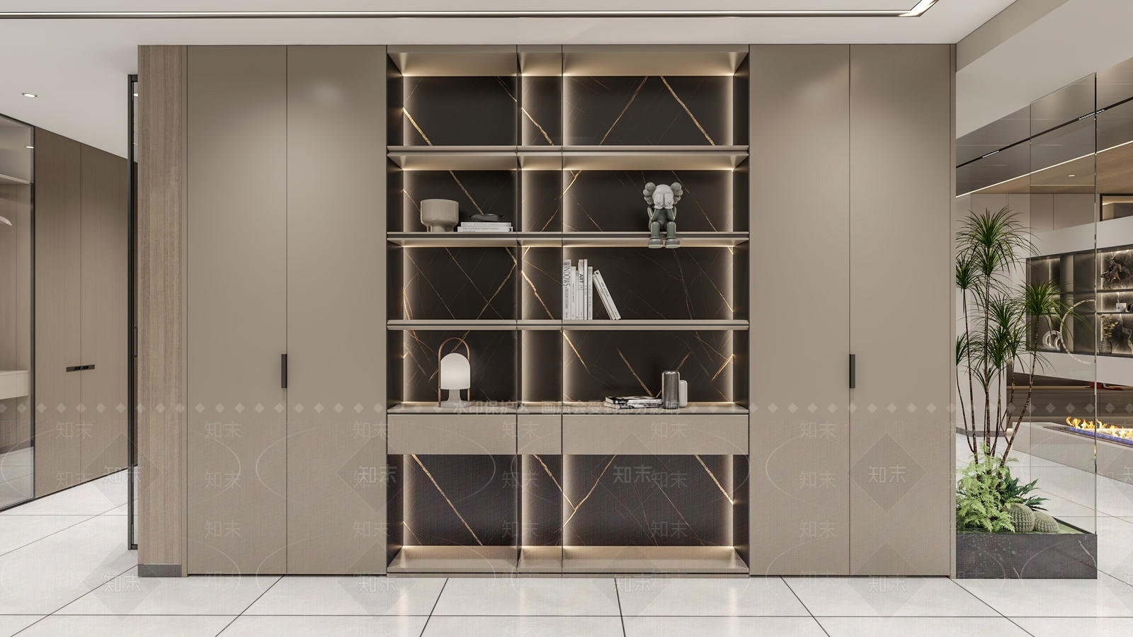 现代极简书柜3D模型下载【ID:1188394916】