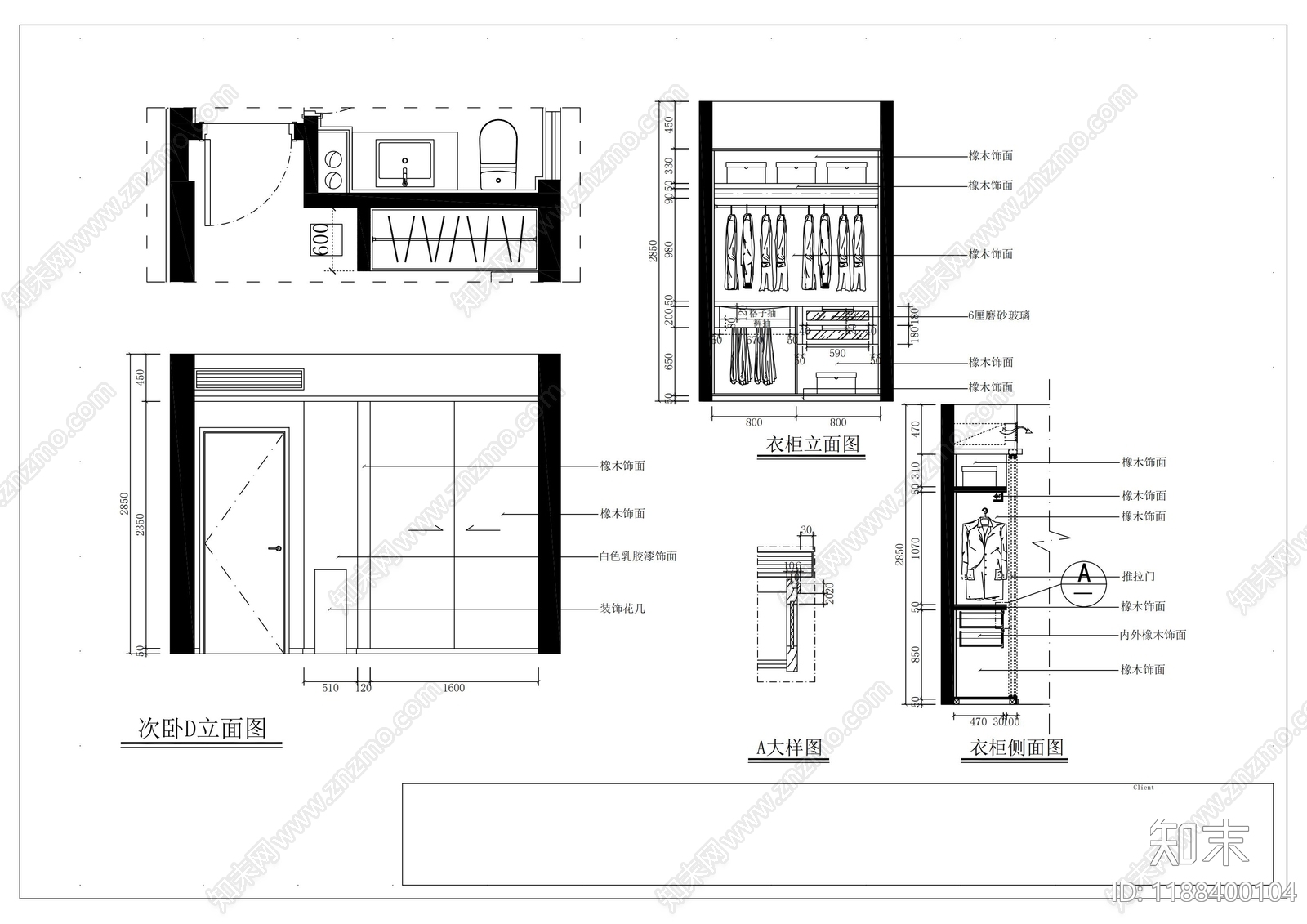 现代柜子cad施工图下载【ID:1188400104】