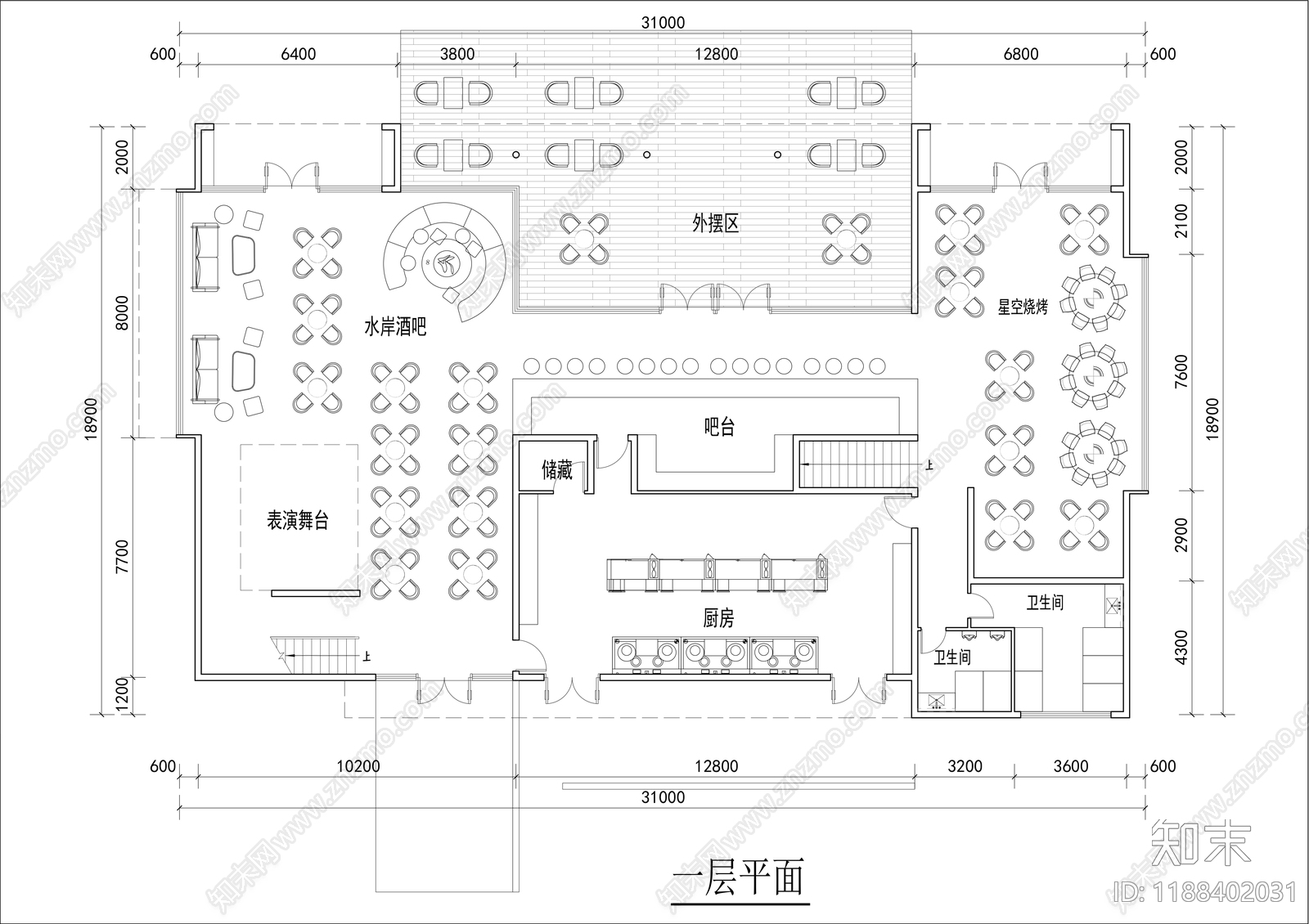 现代工装平面图施工图下载【ID:1188402031】