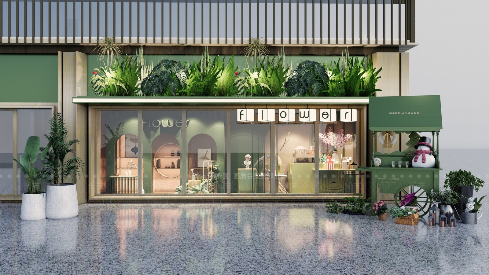 现代简约花店SU模型下载【ID:1188403868】