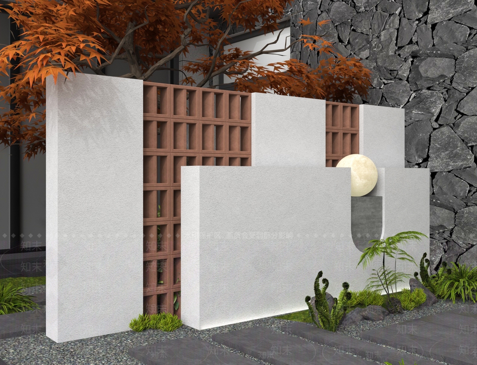 现代景墙3D模型下载【ID:1188406819】