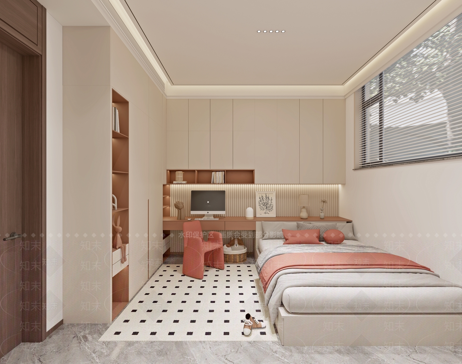 现代榻榻米卧室3D模型下载【ID:1188407486】