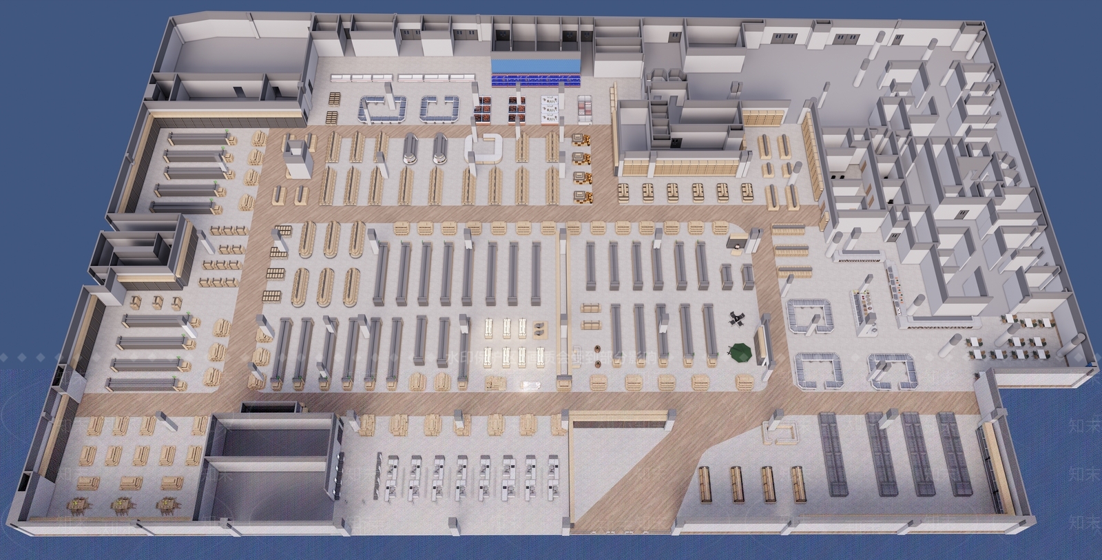 现代超市SU模型下载【ID:1188471775】
