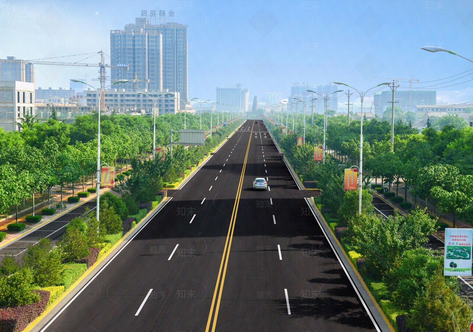 现代街道外景贴图下载【ID:1188409352】