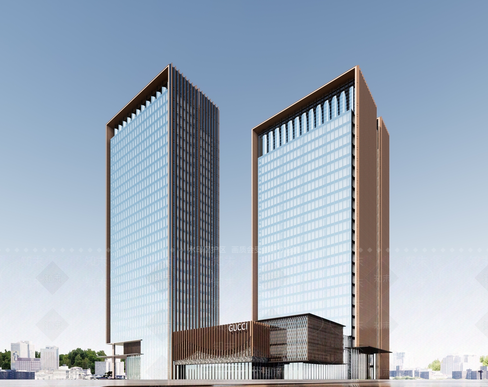 现代酒店建筑SU模型下载【ID:1188409584】