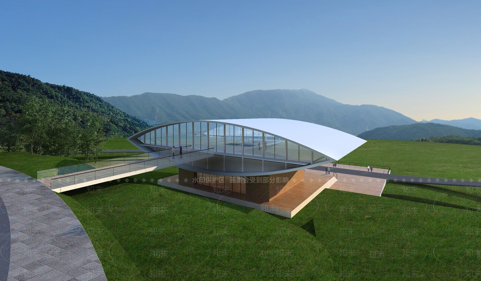 现代展览馆建筑SU模型下载【ID:1188410510】