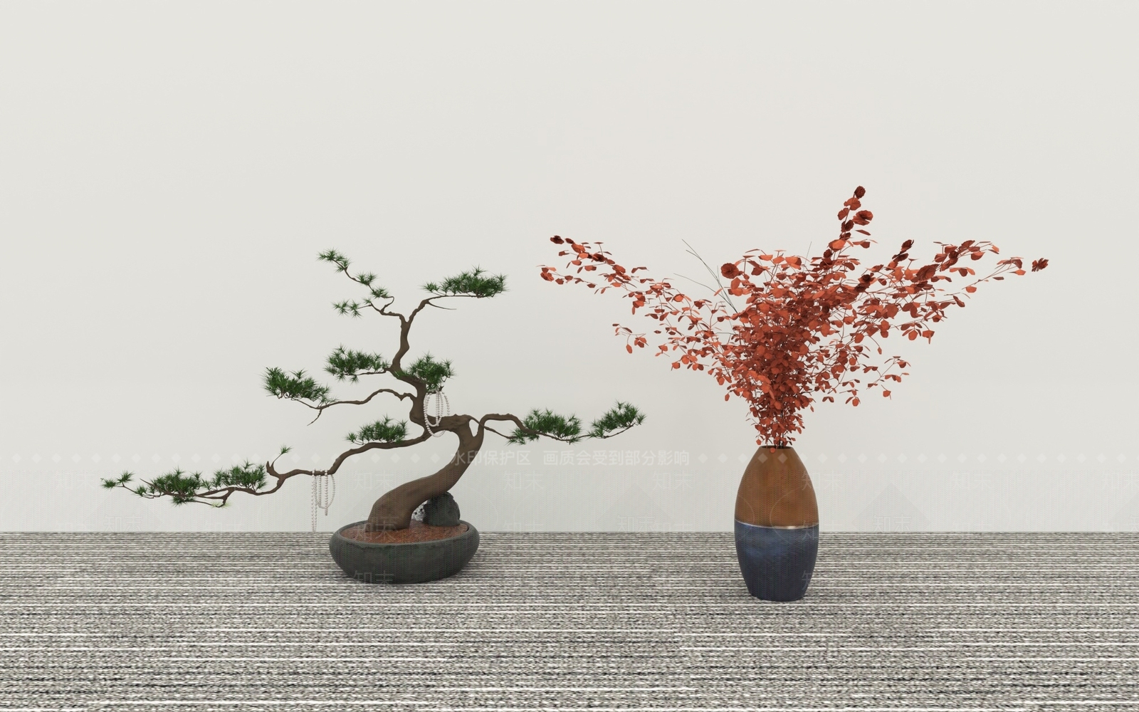 新中式盆栽SU模型下载【ID:1188410533】