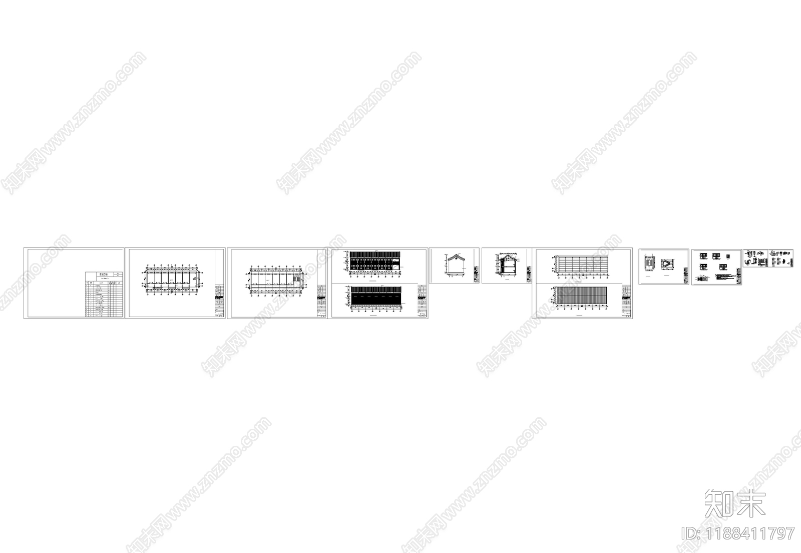 仿古建筑cad施工图下载【ID:1188411797】