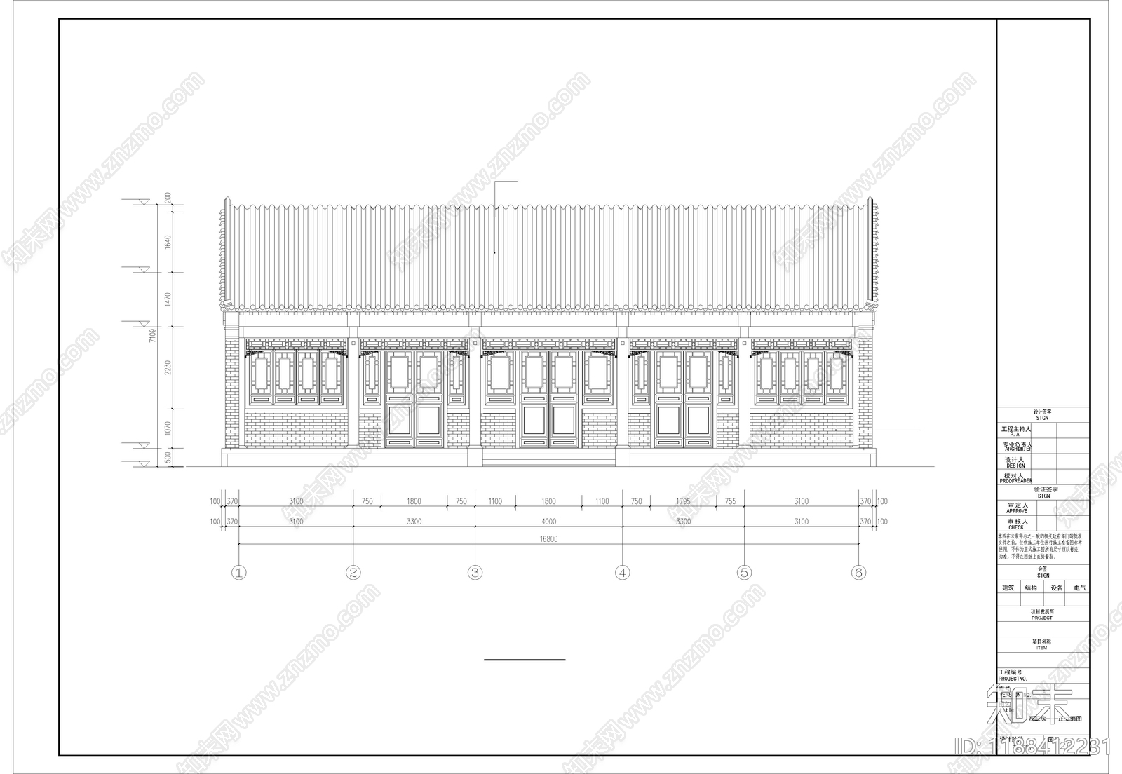 仿古建筑cad施工图下载【ID:1188412231】
