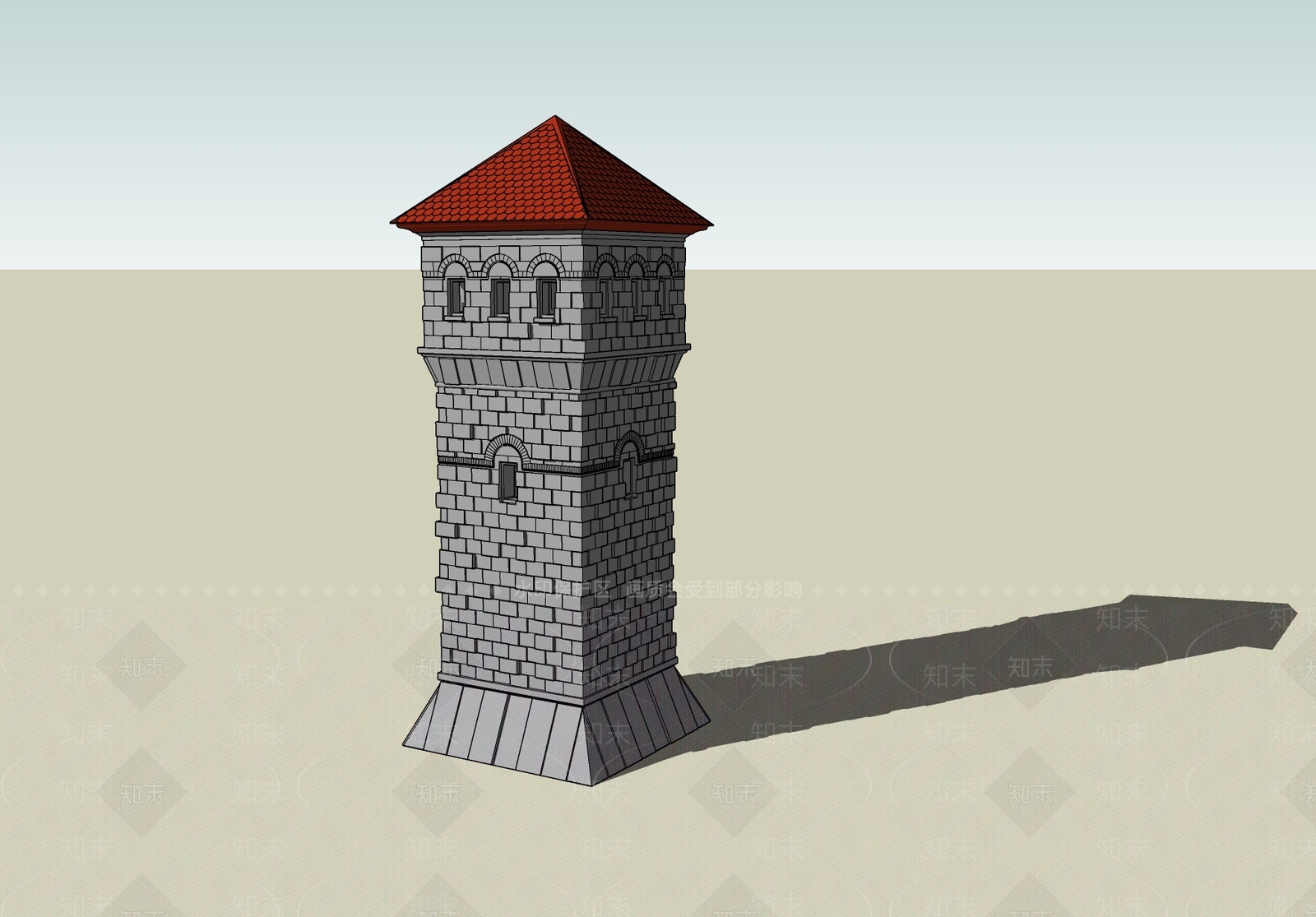 复古欧式塔楼SU模型下载【ID:1188415087】