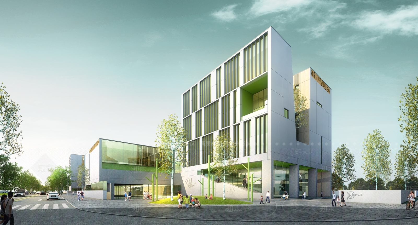 现代学校建筑SU模型下载【ID:1188416533】