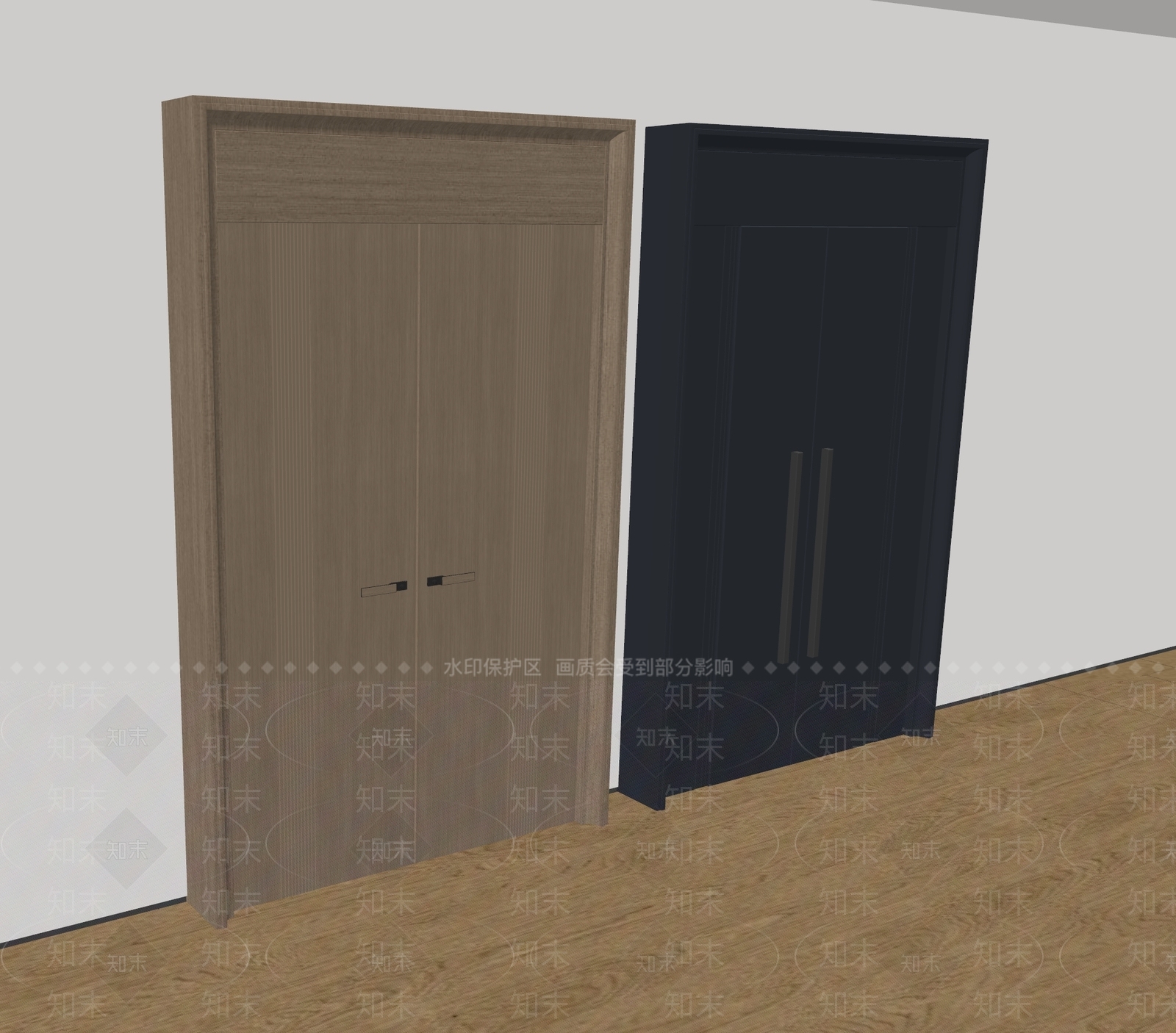 现代极简双开门SU模型下载【ID:1188415907】