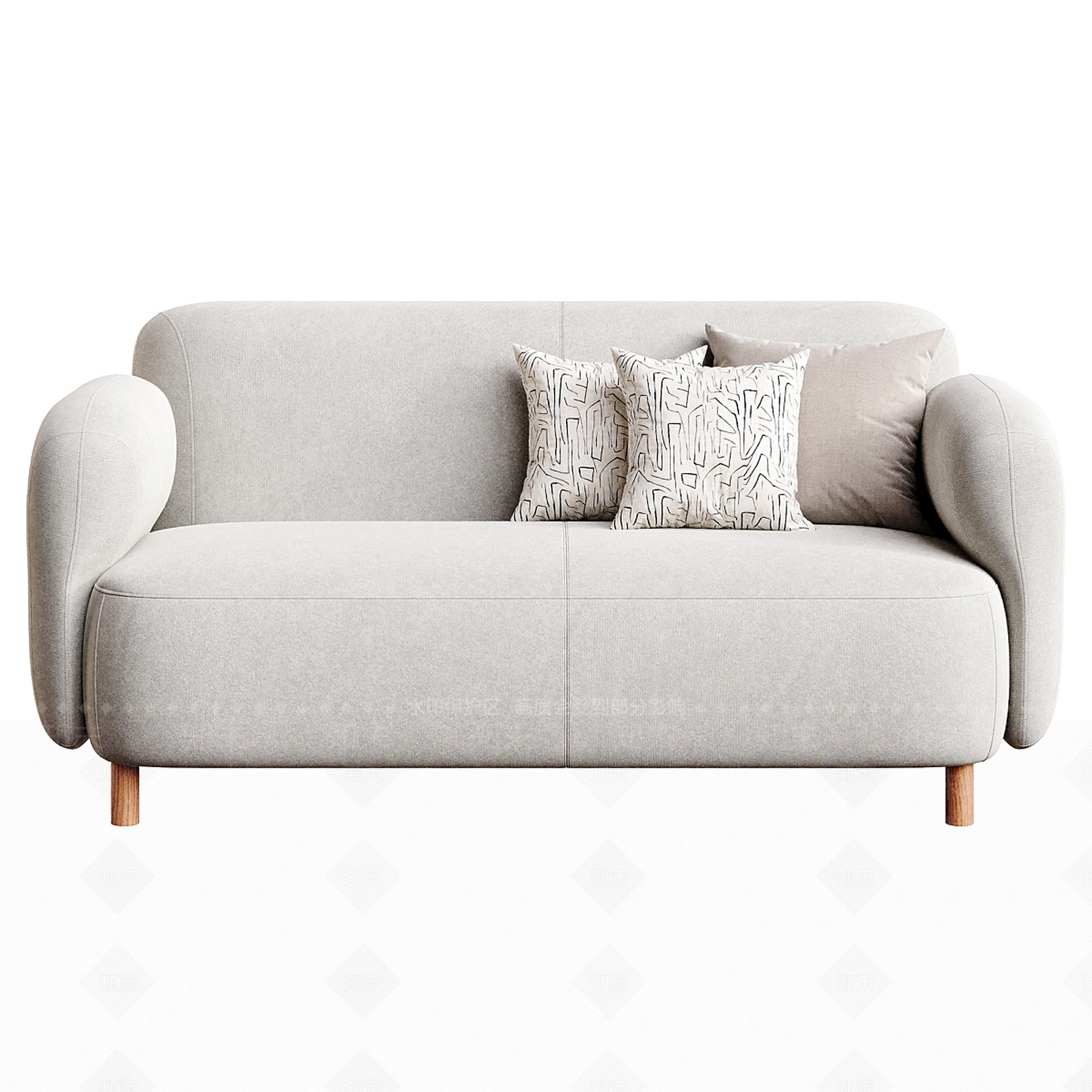 奶油北欧双人沙发3D模型下载【ID:1188416817】